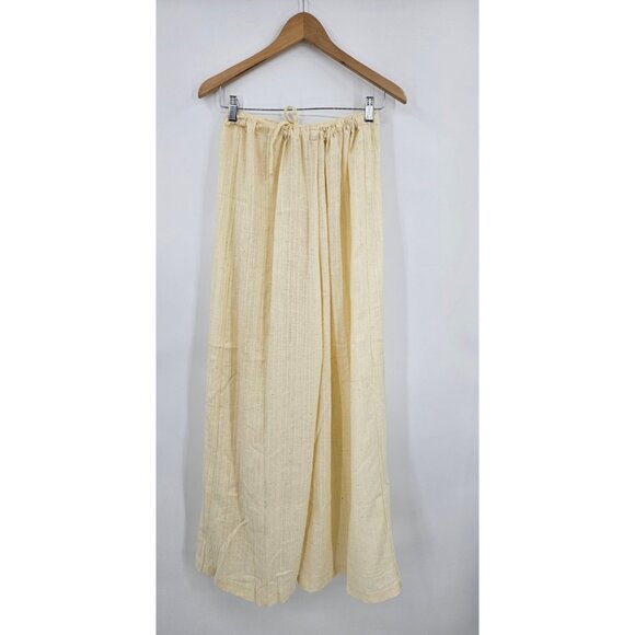 VTG Just for Joseph Magnin Cream Gauze Top and Pants Set Womens 13/11 Wide Leg - Picture 5 of 9